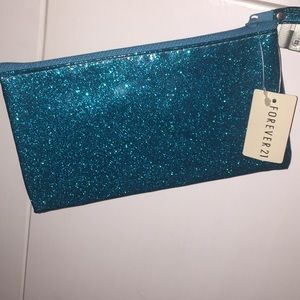 Blue makeup bag